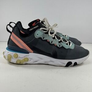 Nike React Element 55 Men's Running Shoes Dark Grey Teal Orange Size 8.5